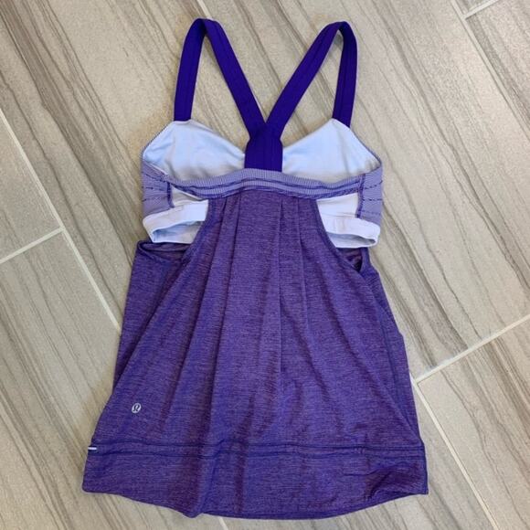 Lululemon Rest Less Purple Running Tank Top with built in bra - Picture 8 of 9